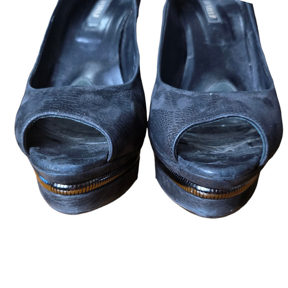 Le Silla suede black pumps platform heels size 9 - Picture 8 of 10